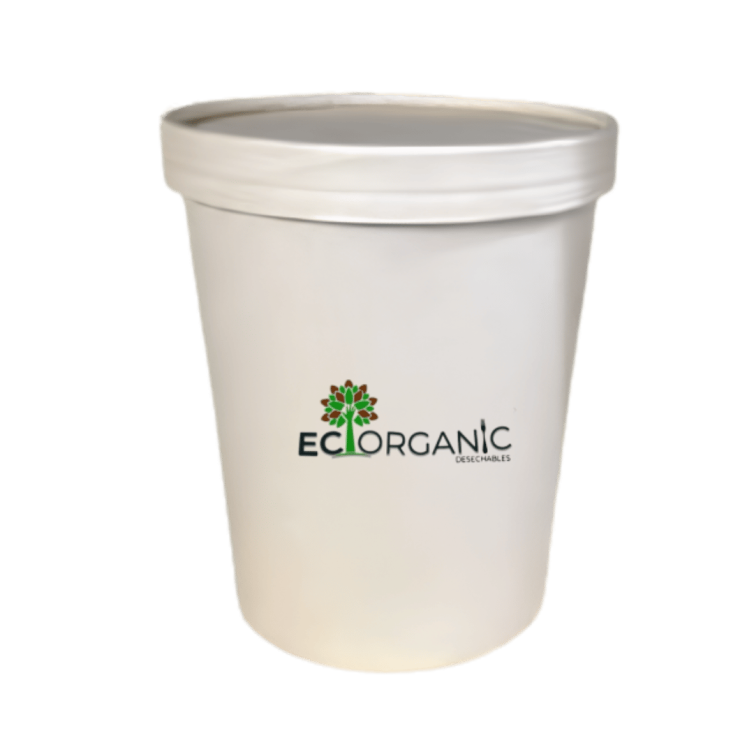 Contenedor 32 Oz Kraft Perfil Alto Con Tapa